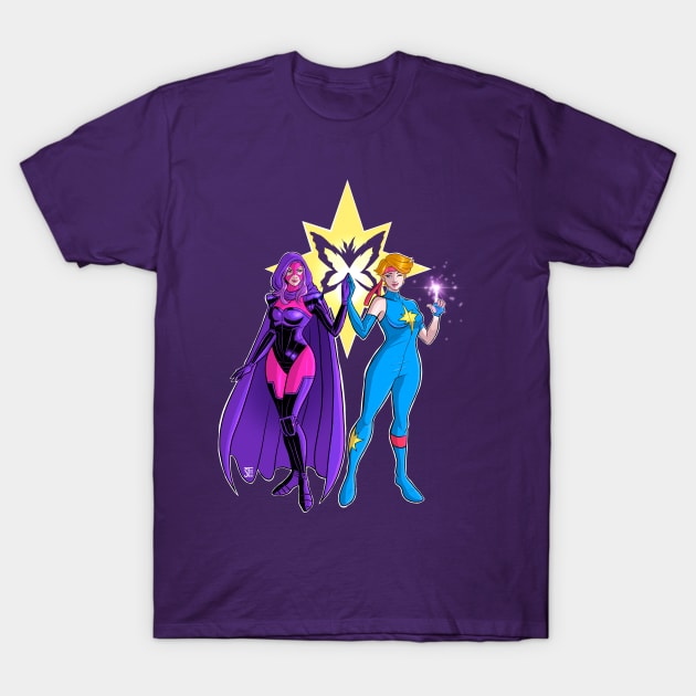 Psylocke And Dazzler BFF’s T-Shirt by sergetowers80